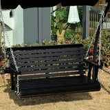 Outsunny Porch Swing with Chains and Cupholders, 2 Person Wooden Patio Swing Chair, 440 lbs. Weight Capacity, for Garden - Photo 6
