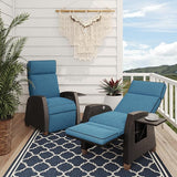Grand patio Outdoor Reclining Chairs with Extended Footrest 2-Piece Adjustable Patio Wicker Lounge Recliner up to 150° - Photo 1