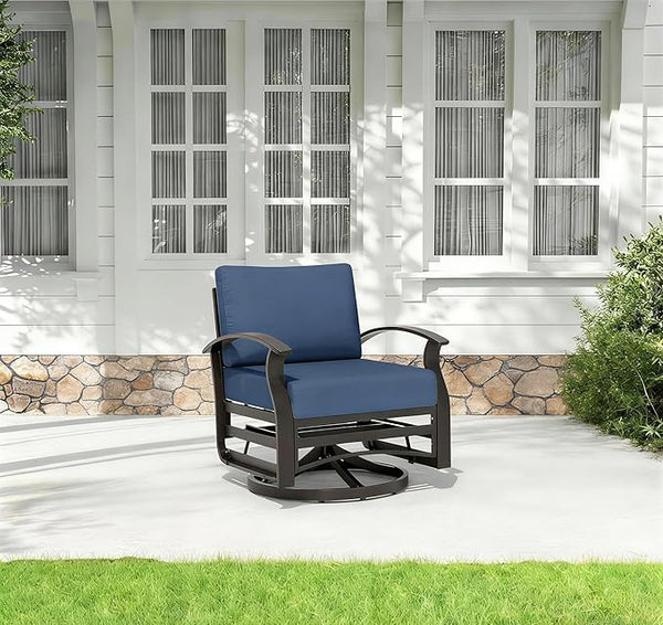 Kurapika 1 Piece Patio Furniture Chair, Outdoor Aluminum Swivel Glider Rocker, Patio Bistro Set Rocking Chair for Porch - Photo 1
