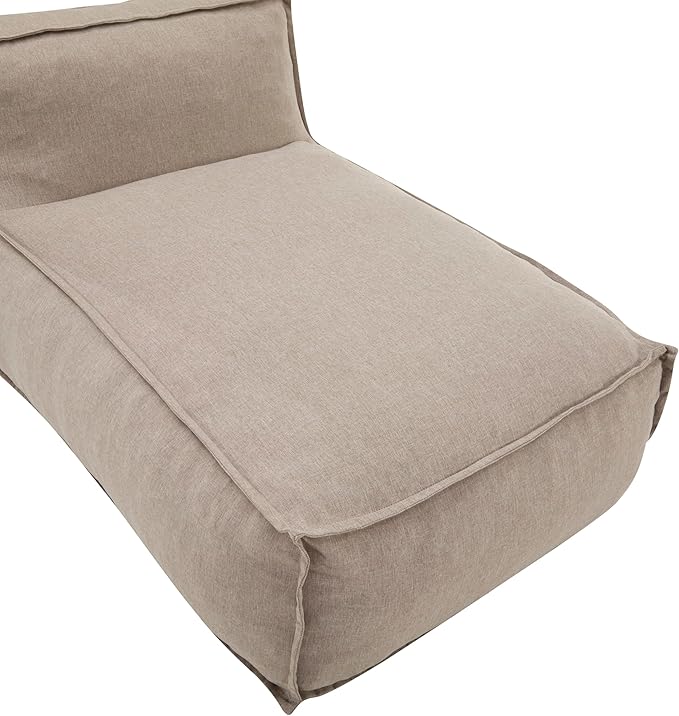 Merax Outdoor Bean Bag Lounge Chairs Set of 2, 61" Outdoor Chaise Lounger Chair with Foam Filled, Cozy Outdoor Bean Bag Couch for Patio Pool Desk, Water-Resistant Fabric Sun Lounger Chair, Beige