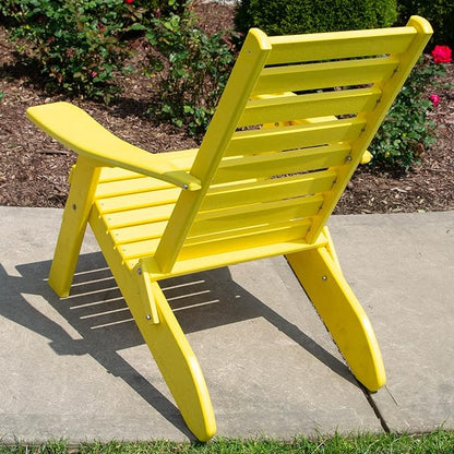 Furniture Barn USA Farmhouse Collection Poly Ladderback Folding Adirondack Chair, Lemon Yellow