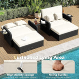 Tangkula Patio Rattan Daybed with 4-Level Adjustable Backrest - Photo 3