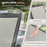 LUE BONA Chaise Lounge Chair Outdoor Set of 2, HDPS and HDPE Wicker Material - Photo 4