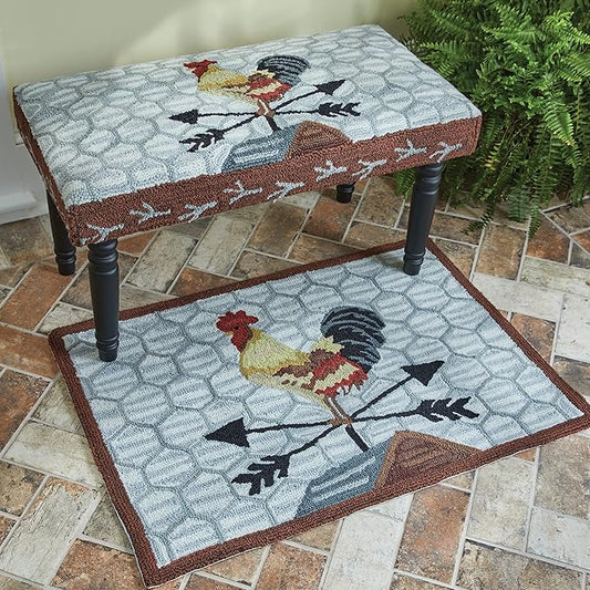 Park Designs Break of Day Rooster Hooked Bench