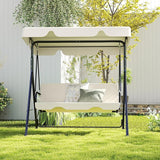 Durable Outdoor Glider Swing with Canopy，Patio Garden Bench and Stand for Backyard, Porch, or Lawn - Photo 1