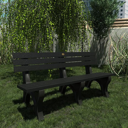 Sequoia Professional Aurora Park Bench, 6 ft, Black