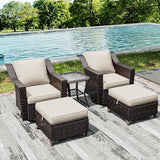 Joyside Wicker Patio Furniture Sets, 5 Pieces Upgraded Large Size Outdoor Furniture with Swivel Rocking Patio Chairs - Photo 6