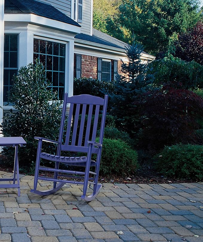 D&F Design Outdoor Rocking Rocker, Wood Rocking Chair with High Back and Curved Seat, UV Treated (Blue),Outdoor and Indoor use