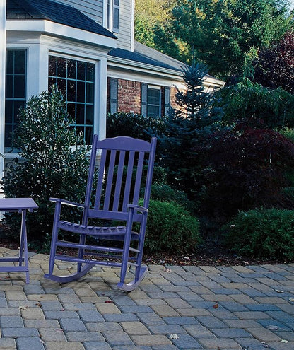 D&F Design Outdoor Rocking Rocker, Wood Rocking Chair with High Back and Curved Seat, UV Treated (Blue),Outdoor and Indoor use