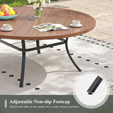 Outdoor Dining Table for 8, 60" Round Outdoor Table with Adjustable Umbrella Hole - Photo 7