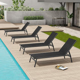 Crestlive Products Stackable Chaise Lounge Chair Outdoor Set of 4, Adjustable 5 Positions Pool Tanning Recliner - Photo 1