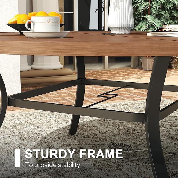 VICLLAX 63" Round Patio Dining Table for 8-10 - Photo 7