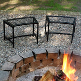 Sunnydaze Mesh Outdoor Curved Bench - Metal Patio Bench Set - Heavy-Duty Outdoor Seats for Backyard or Fire Pit - Black - Photo 2