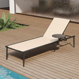 East Oak Textilene Outdoor Chaise Lounger, Aluminum Patio Lounge Chairs with Side Table - Photo 1