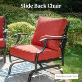 Metal Outdoor Rocker Patio Chairs Set of 2 with 5.75" Extra Thick Cushion - Photo 7