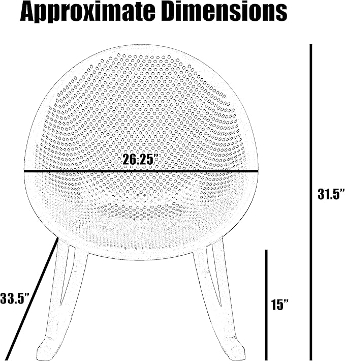 2xhome Patio Rocking Chair | Oval Egg Shaped Lounge Rocker | All Weather Plastic | Modern Accent Side Chair for Indoor or Outdoor Use, Gray, Single, Set of 1