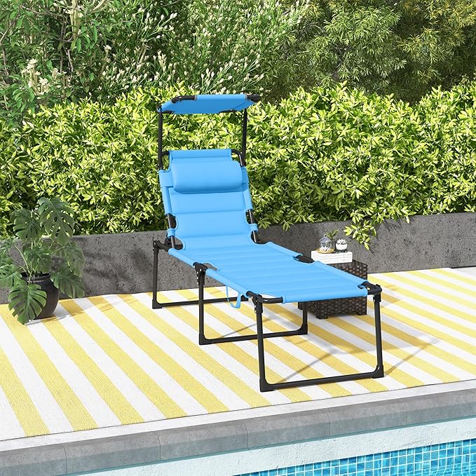 3-in-1 Oversized Sun Tanning Chair with Mat & Face Hole - Photo 8