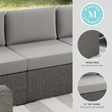 Martha Stewart Bedford Indoor-Outdoor Modular Patio Sectional Sofa Center Seat with Rattan Wicker Finish in Gray with - Photo 4