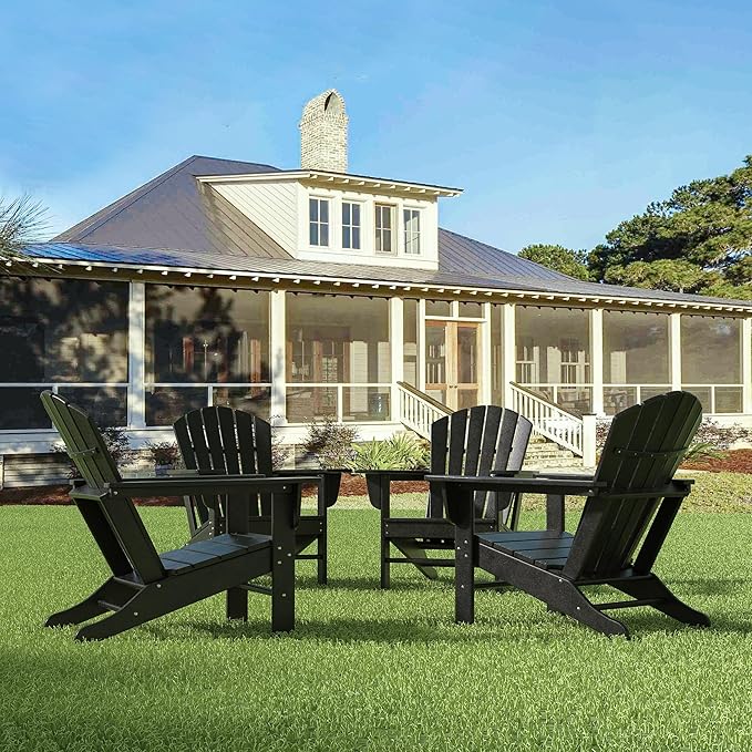 WestinTrends Dylan Outdoor Adirondack Chair (Set of 4), Black