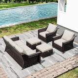 Joyside Wicker Patio Furniture Sets, 5 Pieces Upgraded Large Size Outdoor Furniture with Patio Dining Chairs - Photo 6