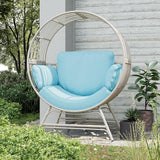 Fancyango Egg Chair Outdoor Indoor, Oversized Rattan Chair with Thicken Cushion - Photo 3