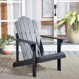 SAFAVIEH Outdoor Collection Topher Black Slatted Adirondack Chair - Photo 2