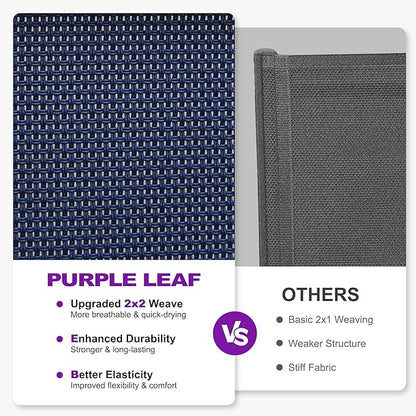 PURPLE LEAF Outdoor Chaise Lounge Set of 2 Plastic Pool Lounge Chair with Aluminum Frame Stackable Patio Tanning Chairs for Poolside Sunbathing Beach Deck Yard, Navy Blue
