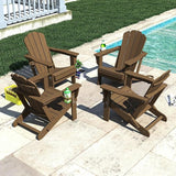 Domi Folding Adirondack Chair Set of 4, HDPE All-Weather Adirondack Chairs with Cup Holder - Photo 2