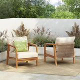 Christopher Knight Home Newell Lounge Chair Outdoor Set of 2, Patio Accent Chair, Comfy Reading Single Sofa - Photo 1