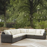 Signature Design by Ashley Kimora Right-Arm Facing Contemporary 4-Piece Outdoor Sectional with Cushion and 6 Throw - Photo 2