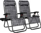 Yaheetech Zero Gravity Recliners Outdoor Adjustable Folding Reclining Lounge Chairs w/Pillows - Photo 1