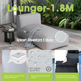Dineli Chaise Lounge Outdoor Bed Lounger Outdoor Couch Sofa for Pool Comfy Patio Chaise Lounge Foam Filling Bean Bed - Photo 3