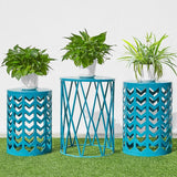 Y&M Set of 3 Nesting Metal Round Coffee Table, Side Table End Table for Indoor Outdoor Multifunctional Use - Photo 1