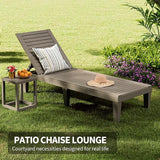 Outdoor Chaise Lounge Chairs Set of 4, 5-Position Adjustable Tanning Lounge Chairs with Wood Texture - Photo 5