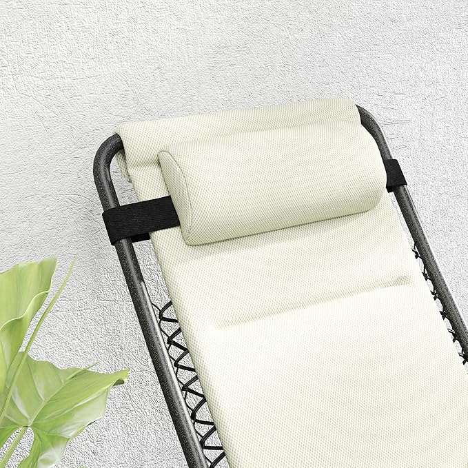 Outsunny Zero Gravity Chairs Set of 2, Reclining Folding Zero Gravity Lounge Chair, Outdoor Lounge Chairs with Cushion - Photo 8