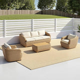 CHITA 4 Pieces Patio Wicker Furniture Set, Outdoor Rattan Bistro Set with Removable Thickened Cushions, Fully Assembled - Photo 1