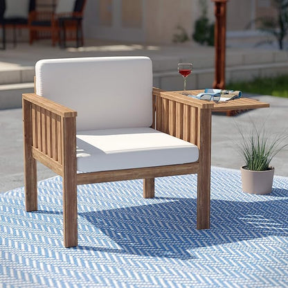 SEI Furniture AMZ8023211DO Kanmill Outdoor Chair Set, Natural, White