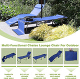 BlueWish Blue Tanning Chair, Beach Chair with Face Hole with 5-Position Reclining Backrest, Removable Pillow - Photo 5