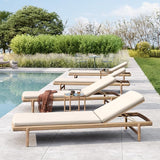 Christopher Knight Home Brolen Acacia Wood Chaise Lounge Chair Outdoor Set of 4 - Photo 3