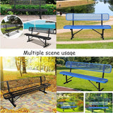8FT Park Benches for Outside, Garden Benches Weatherproof with Backrest - Heavy-Duty Metal Bench for Patio Porch - Photo 7
