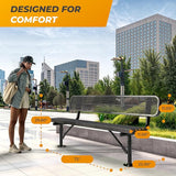 Heavy-Duty Outdoor Metal Bench, Thermoplastic-Coated, Surface, Weatherproof, Commercial-Grade for Parks, Gardens, Patios - Photo 4