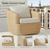 CHITA 2 Pieces Patio Wicker Furniture Set, Outdoor Rattan Chair Set with Removable Thickened Cushions - Photo 3