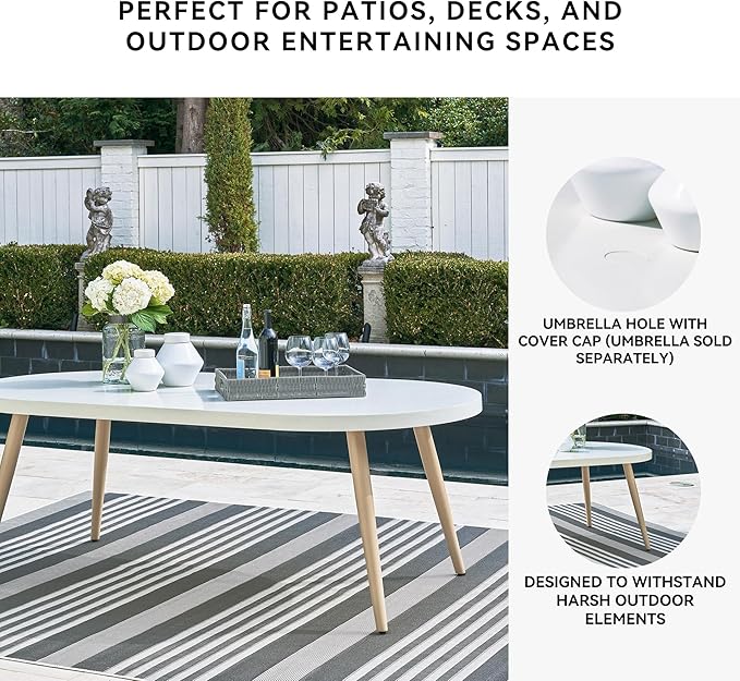 Signature Design by Ashley Seton Creek Casual Aluminum Outdoor Dining Table with Umbrella Hole and Cover Cap - Photo 5