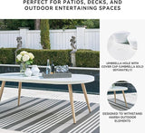 Signature Design by Ashley Seton Creek Casual Aluminum Outdoor Dining Table with Umbrella Hole and Cover Cap - Photo 5