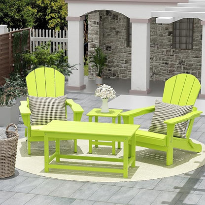 WO WESTIN OUTDOOR HDPE Laguna Outdoor Poly Adirondack Coffee Table, Lime