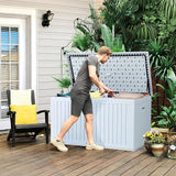 YITAHOME 230 Gallon Large Deck Box with Divider & Side Handles, Outdoor Double-Wall Storage for Patio Furniture Cushions - Photo 4