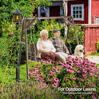 VINGLI Porch Swing Stand, Heavy-Duty 770 LBS Wood Swing Frame, Improved A-Frame Swing Stand for 4 FT Swing Bench, for Garden, Yard, Patio, Rustic