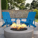 Flash Furniture Charlestown Poly Resin Adirondack Chair - Blue - All Weather - Indoor/Outdoor - Set of 2 - Photo 2