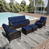 Joyside Wicker Patio Furniture Set, 5 Piece Outdoor Furniture Set with Thickened Cushions, High Back, Deep Seating - Photo 1