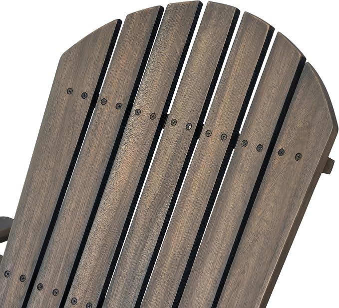 Christopher Knight Home Great Deal Furniture Milan Outdoor Rustic Acacia Wood Folding Adirondack Chair, Gray